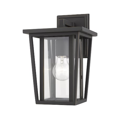 Z-Lite Seoul 1 Light Outdoor Wall Sconce, Oil Rubbed Bronze & Clear 571S-ORB